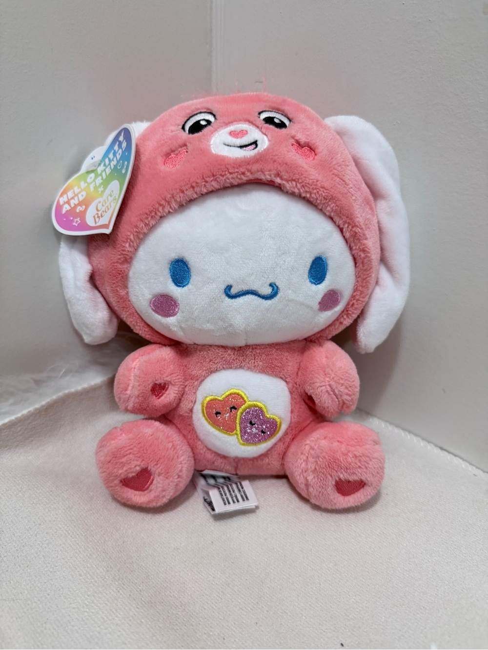 Hello Kitty & Friends x Care Bears Plush Toy in pink
